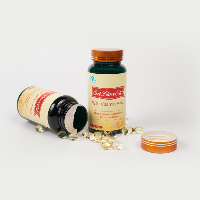 Cod Liver Oil Soft Capsules Supplement Fat-Soluble Vitamins, Support Bone Health And Enhance Immunity
